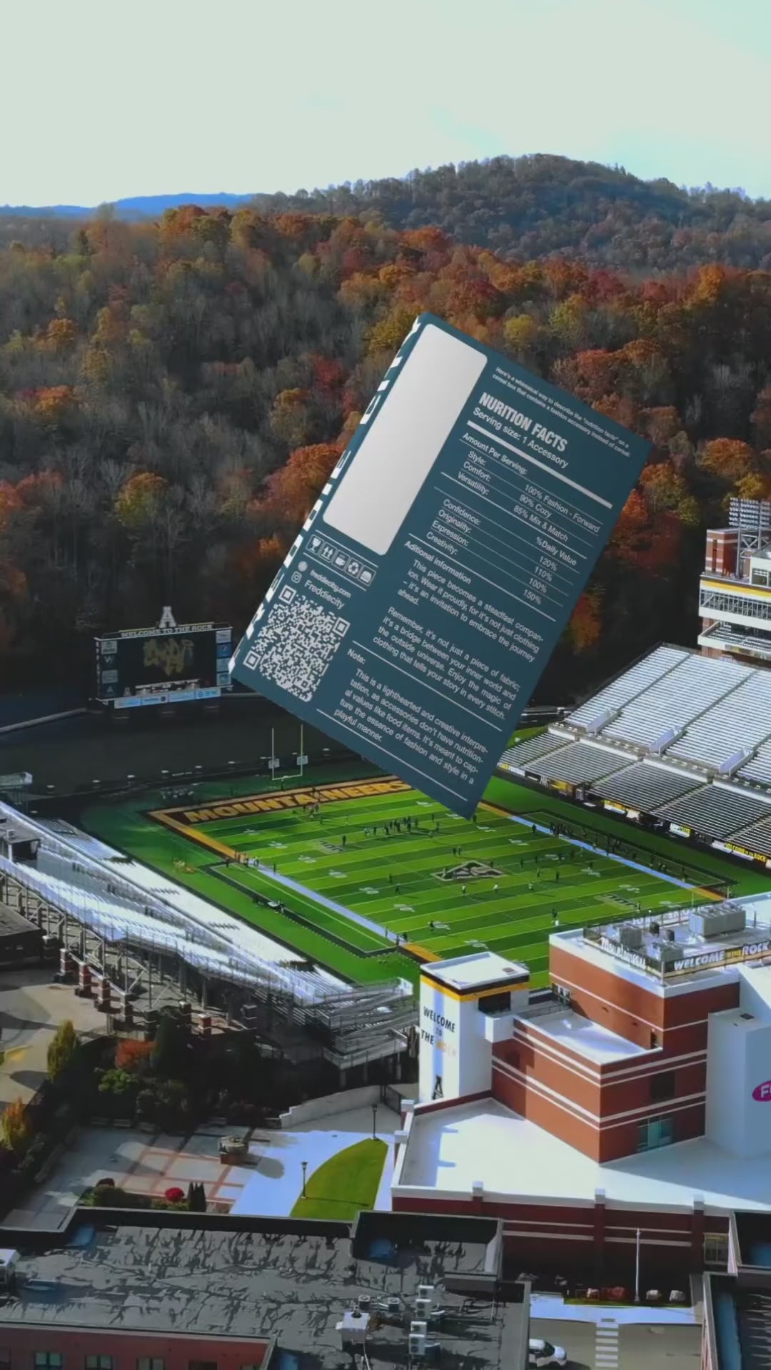 Load video: Freddie City cereal box on football stadium